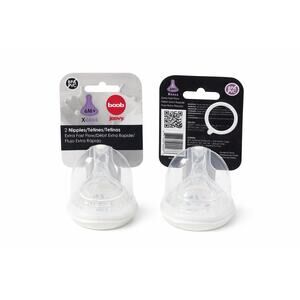 Joovy Boob Bottle Nipple Lot 6M+ Extra Fast Flow 2-Pack BPA Free 4 Total Nipples